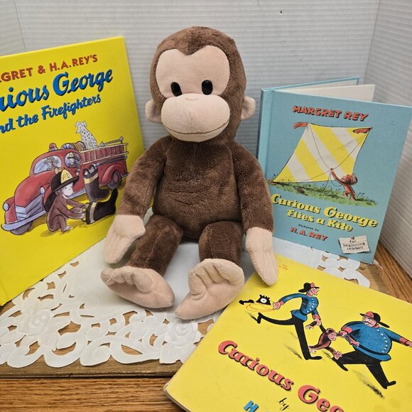 Lot Vintage 1972 & up Curious George Hard Cover Plush Soft Cover Books - Picture 2 of 2